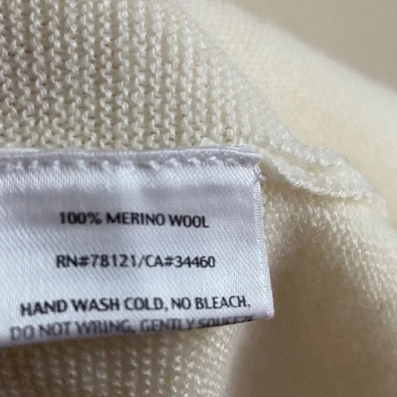 Eileen Fisher Open Front Ivory Women's  Merino Wool Cardigan M - Picture 10 of 15